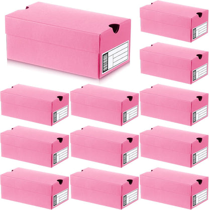 12 Sets Mini Shoe Gifts Boxes for Party Favors 4.7 x 2.5 x 2 Inch Sports Mini Sneaker Box with Editable Label for Candies Cookies Snacks (Light Pink)