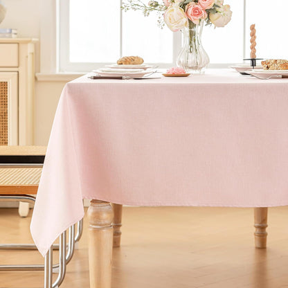 Valentines Square Table Cloth, 60×60 Inch Linen Textured Table Cloth Waterproof Spill-Proof TableCloths Wrinkle Free Fabric Farmhouse Table Cover for Dining Parties Buffets Holidays,Light Pink