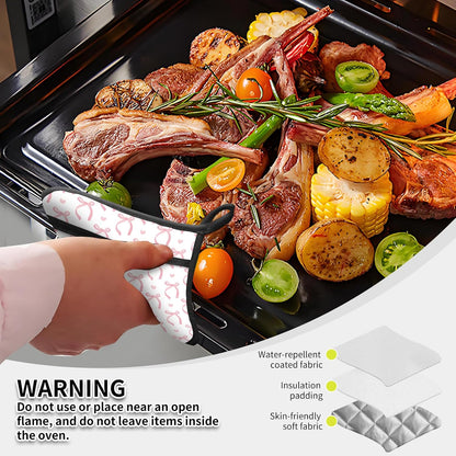 2 Pack Pot Holders for Kitchen Clearance, Cute Hot Pads, Funny Oven Pot Holders, Potholders Sets for Kitchen Heat Resistant Cute Pink Bowties