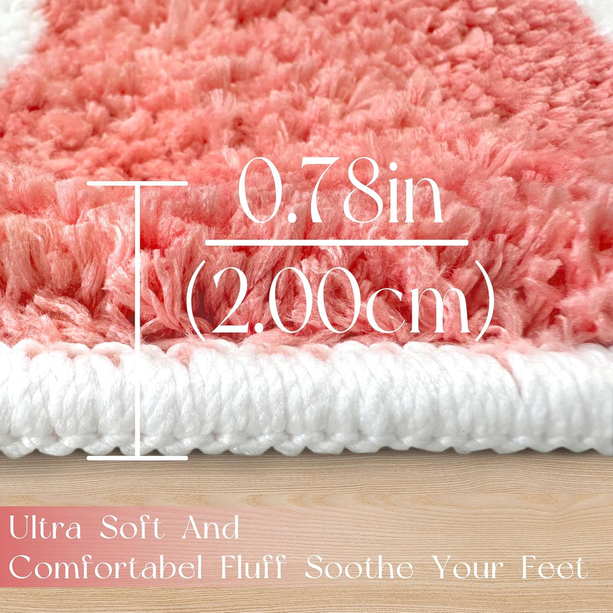 Luxury Coral White Checkered Grid Bathroom Rug, 16"x24" Classic Checkerboard Extra Soft and Absorbent Microfiber Bath Rugs, Non-Slip Plush Shaggy Bath Carpet for Bathroom Floor