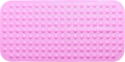 Large Non-Slip Bathtub & Shower Mat 31”x16” (Smooth/Non-Textured Tubs Only) Safe, Clean, Machine-Washable, Superior Grip&Drainage, Vinyl, Opaque Pink
