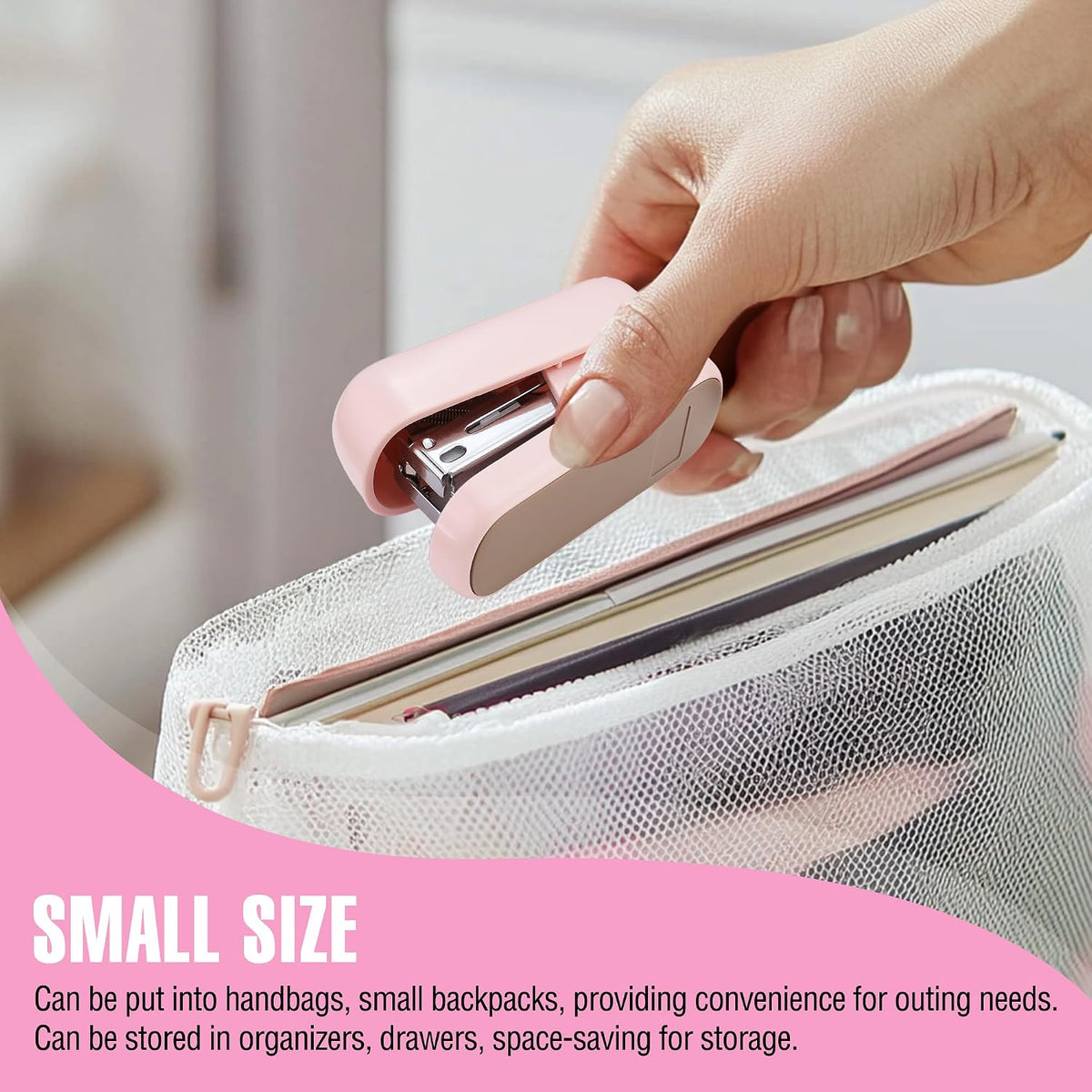 Mini Stapler with Staples, Two Pink Staplers, One Staple Remover