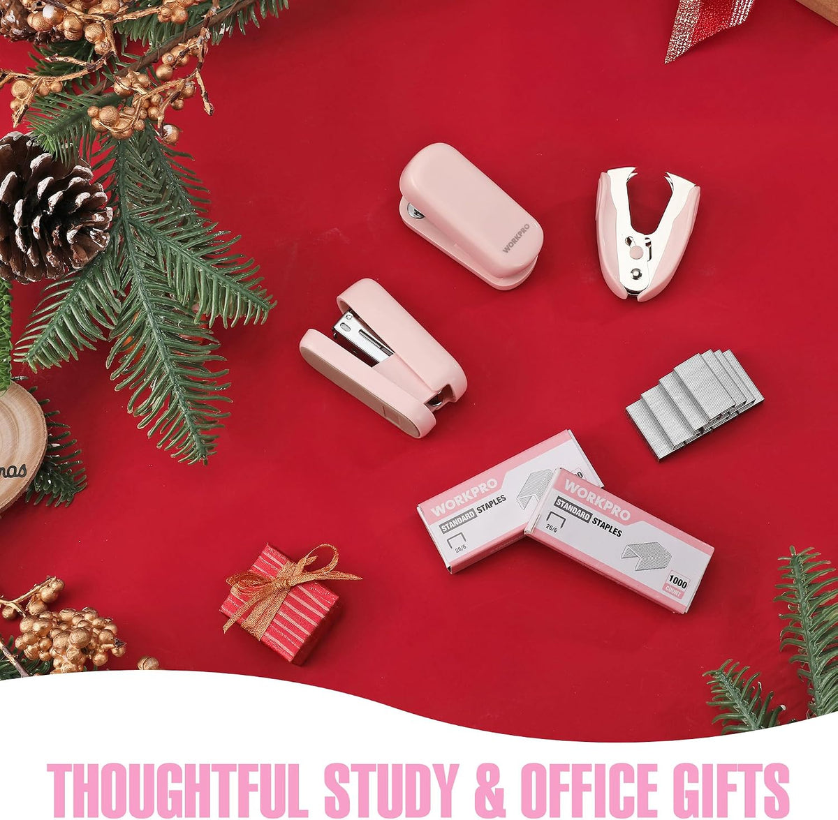 Mini Stapler with Staples, Two Pink Staplers, One Staple Remover