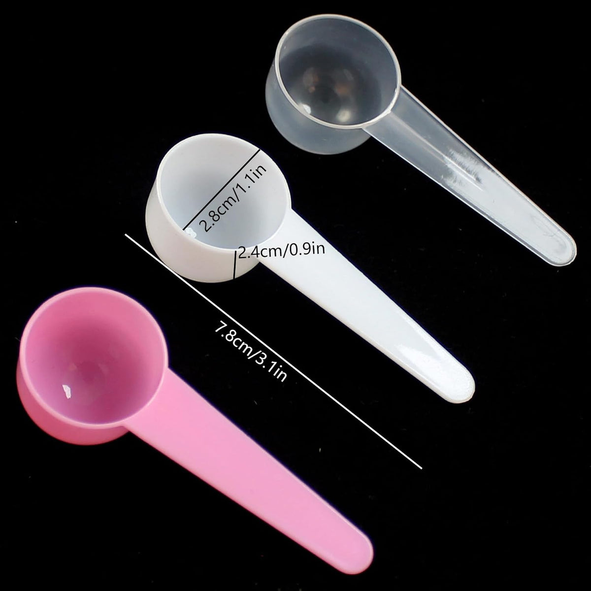 12 Pack Plastic Measuring Scoops, Teaspoon (1 tablespoon/10 mL) Long Handle Scoops for Measuring Coffee Tea Milk Spices Protein Powders Cooking Pet Food (Pink)