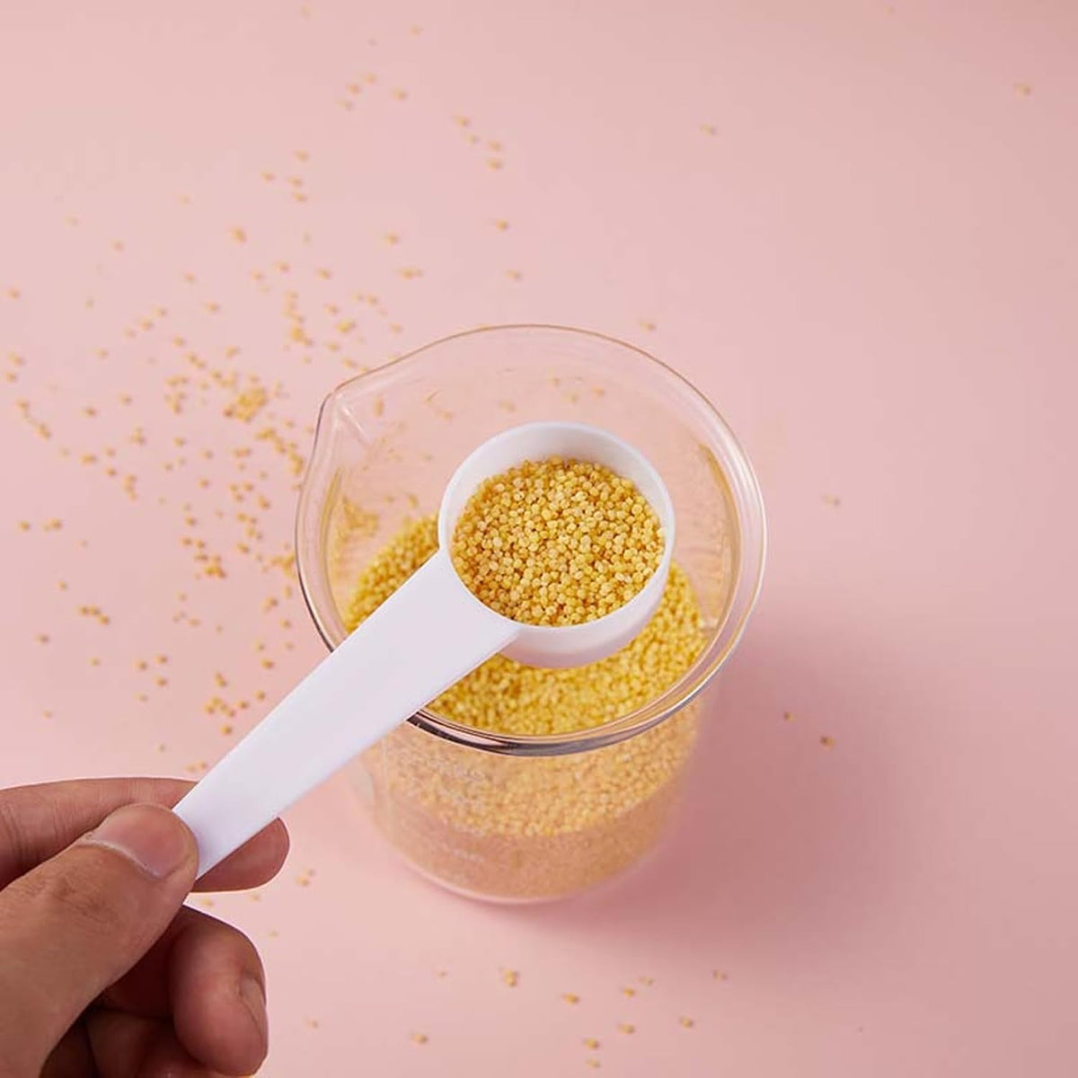 12 Pack Plastic Measuring Scoops, Teaspoon (1 tablespoon/10 mL) Long Handle Scoops for Measuring Coffee Tea Milk Spices Protein Powders Cooking Pet Food (Pink)