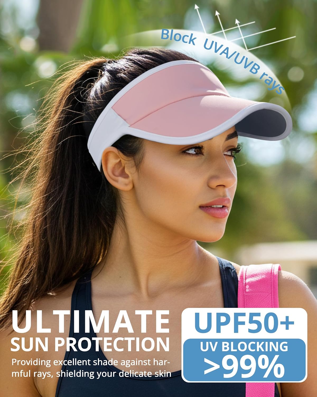 Foldable Sun Visor Hat UPF 50+ Lightweight Adjustable