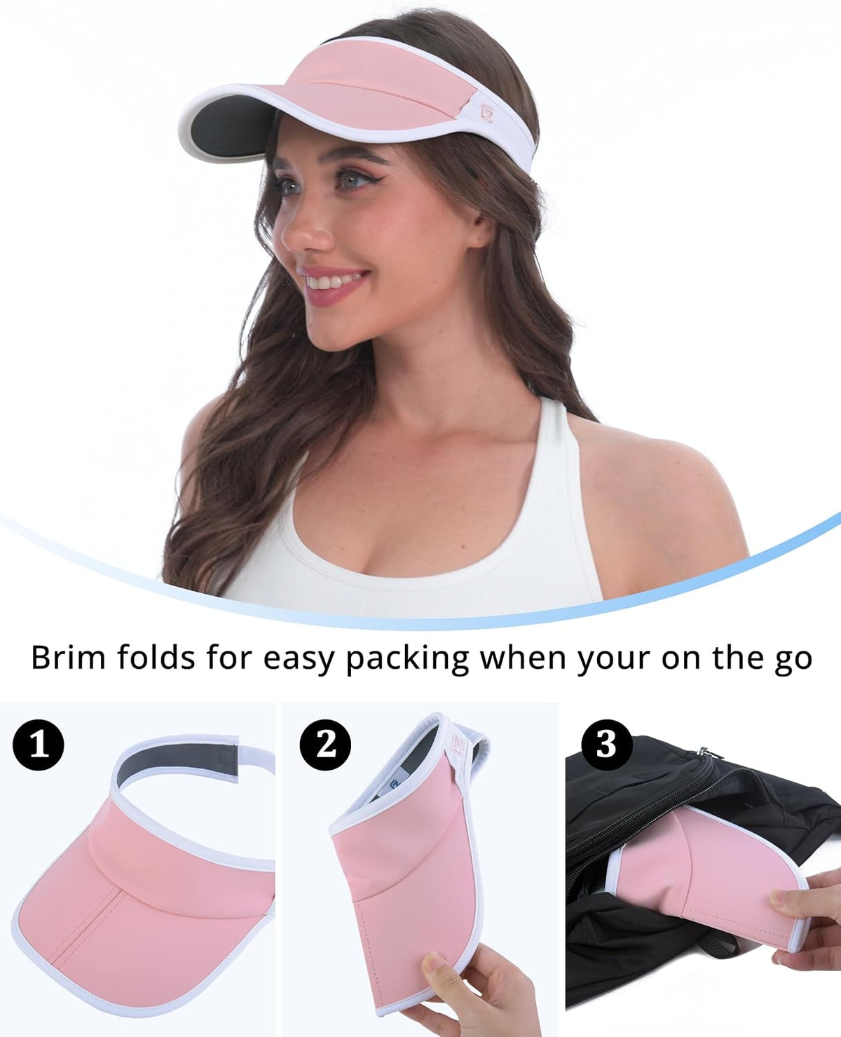 Foldable Sun Visor Hat UPF 50+ Lightweight Adjustable