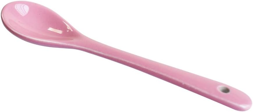 Pink 10 pcs Porcelain Egg Spoons Ceramic Spoons 4.7 inch Coffee Dessert Yogurt Tea Milky Tea