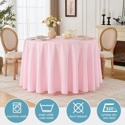 Tablecloth 10 Pack 120inch Round Table Cloth Polyester, Pink