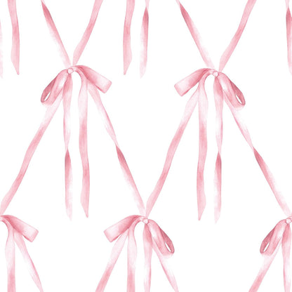 Bow Wallpaper Peel and Stick Pink Bows Preppy Coquette Wallpaper Renter Friendly Bedroom Girls Room Wall Cover Self Adhesive Contact Paper for Cabinets and Drawers 17.5x78.8 Cute Aesthetic