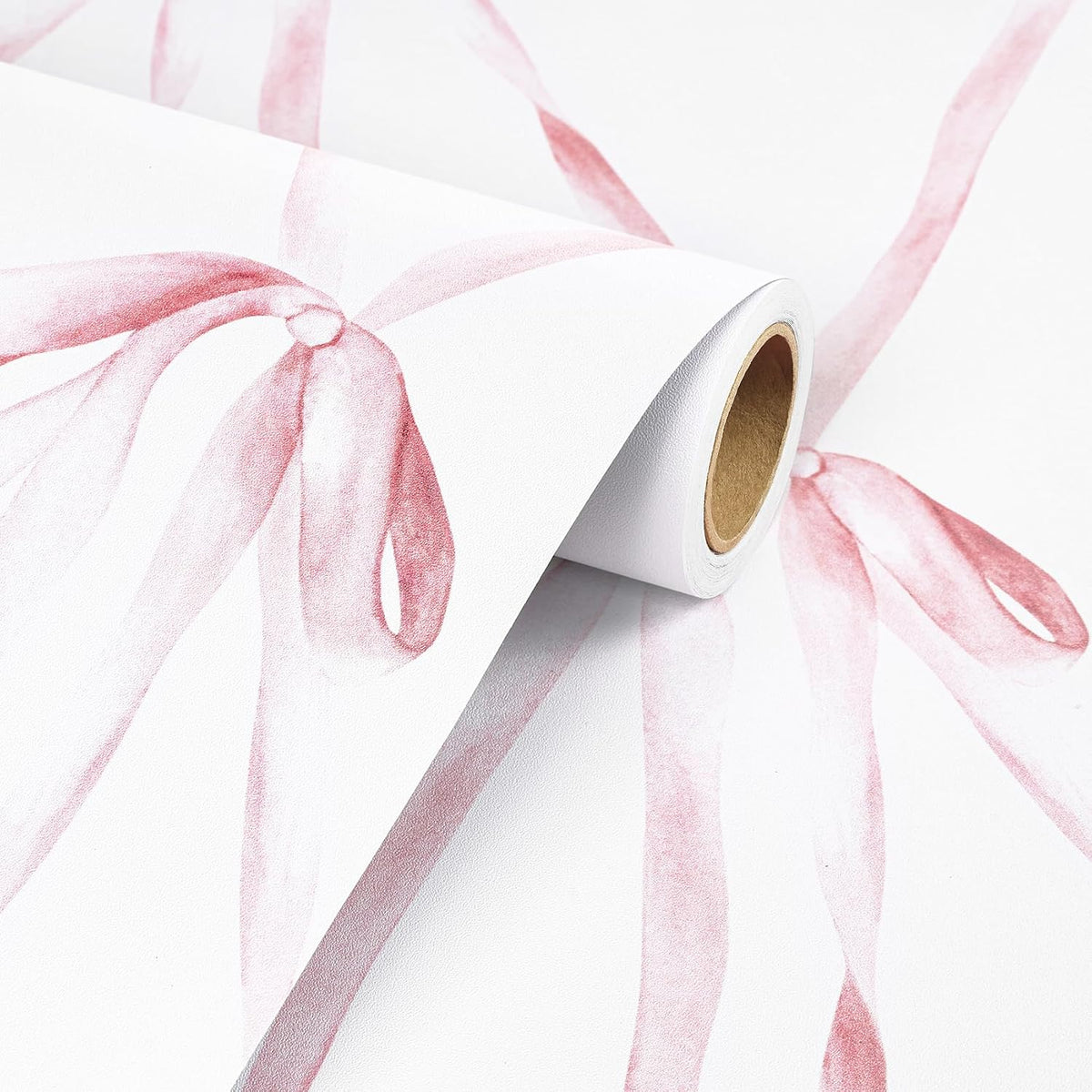 Bow Wallpaper Peel and Stick Pink Bows Preppy Coquette Wallpaper Renter Friendly Bedroom Girls Room Wall Cover Self Adhesive Contact Paper for Cabinets and Drawers 17.5x78.8 Cute Aesthetic