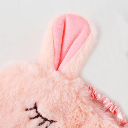Cute Plush Animal Sleep Mask Bunny Kids Girls Women Gift Blindfold Eye Cover (Pink Bunny)