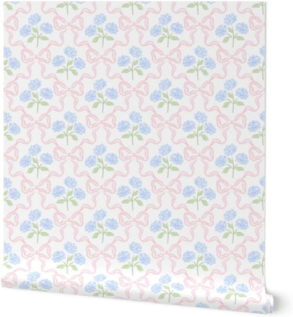 Preppy Bow Floral Peel and Stick Wallpaper
