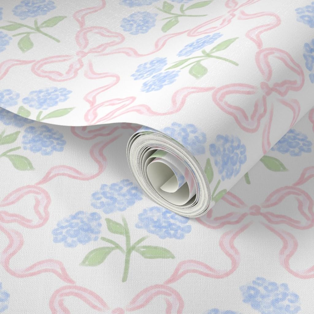 Preppy Bow Floral Peel and Stick Wallpaper