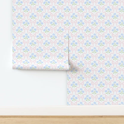 Preppy Bow Floral Peel and Stick Wallpaper