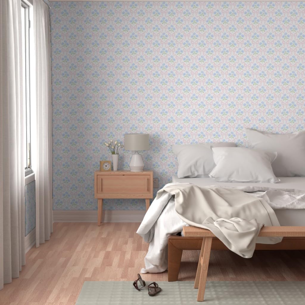 Preppy Bow Floral Peel and Stick Wallpaper