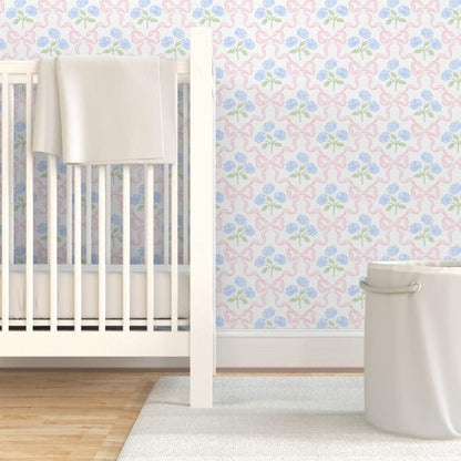 Preppy Bow Floral Peel and Stick Wallpaper