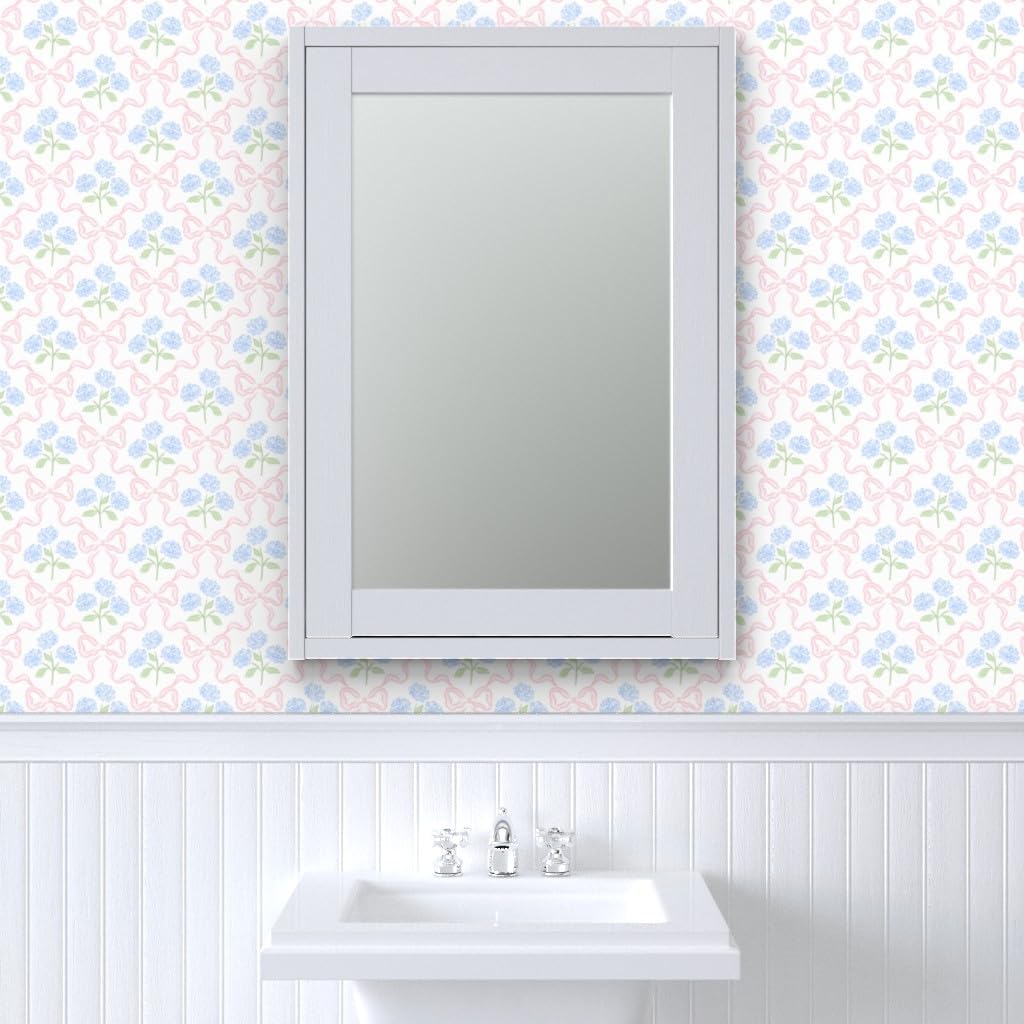 Preppy Bow Floral Peel and Stick Wallpaper