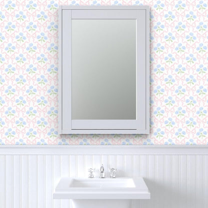Preppy Bow Floral Peel and Stick Wallpaper