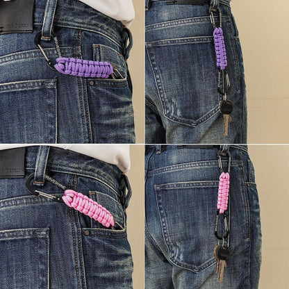 Paracord Keychain Carabiner Clip | D Ring Hanger Lanyard Hook
