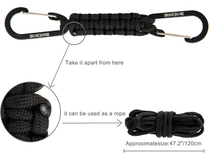 Paracord Keychain Carabiner Clip | D Ring Hanger Lanyard Hook