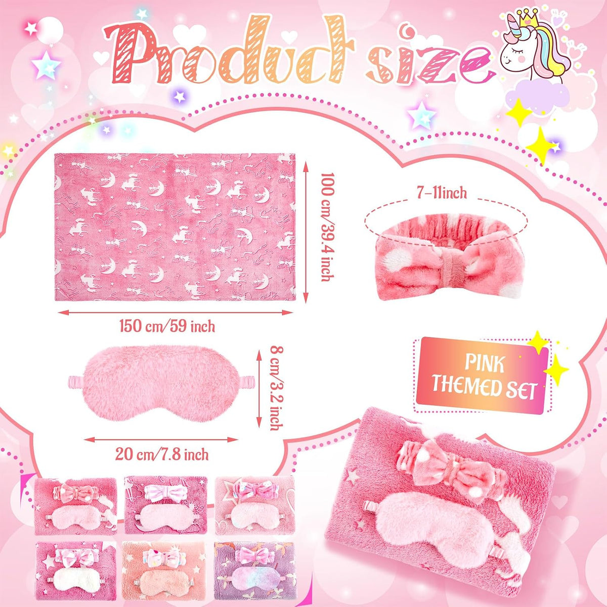 18 Pcs Sleepover Party Supplies for Girls, Classic