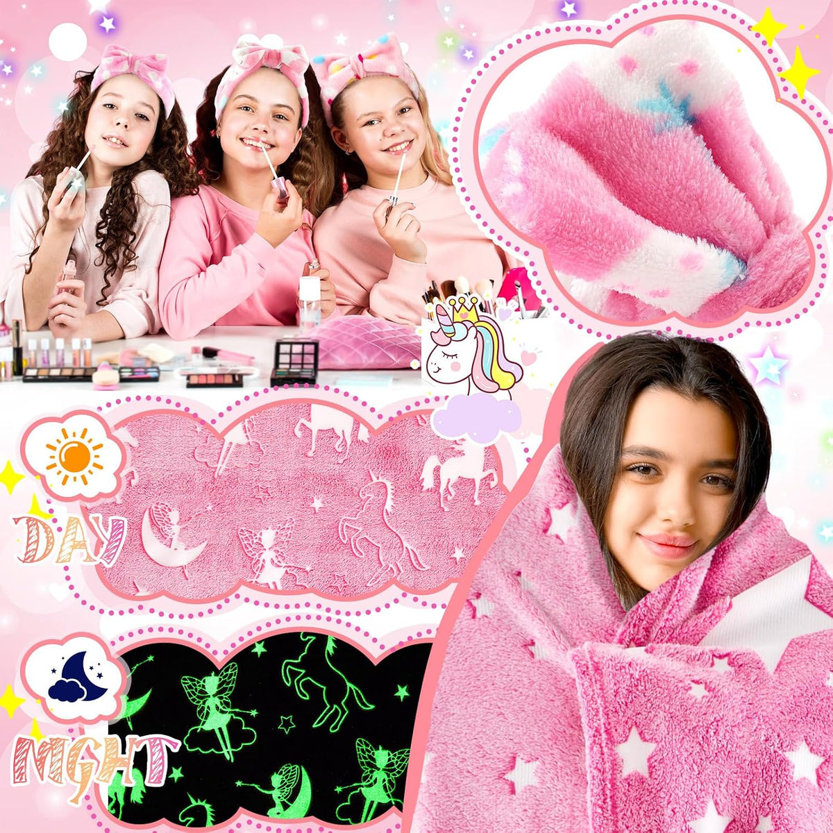 18 Pcs Sleepover Party Supplies for Girls, Classic