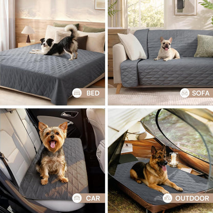 Luciphia 100% Waterproof Couch Cover Blanket for Dogs Anti-Slip Pet Couch Protector Sofa Mat Puppy Cat with Non-Slip Bottom, Grey, 30x70 Inch