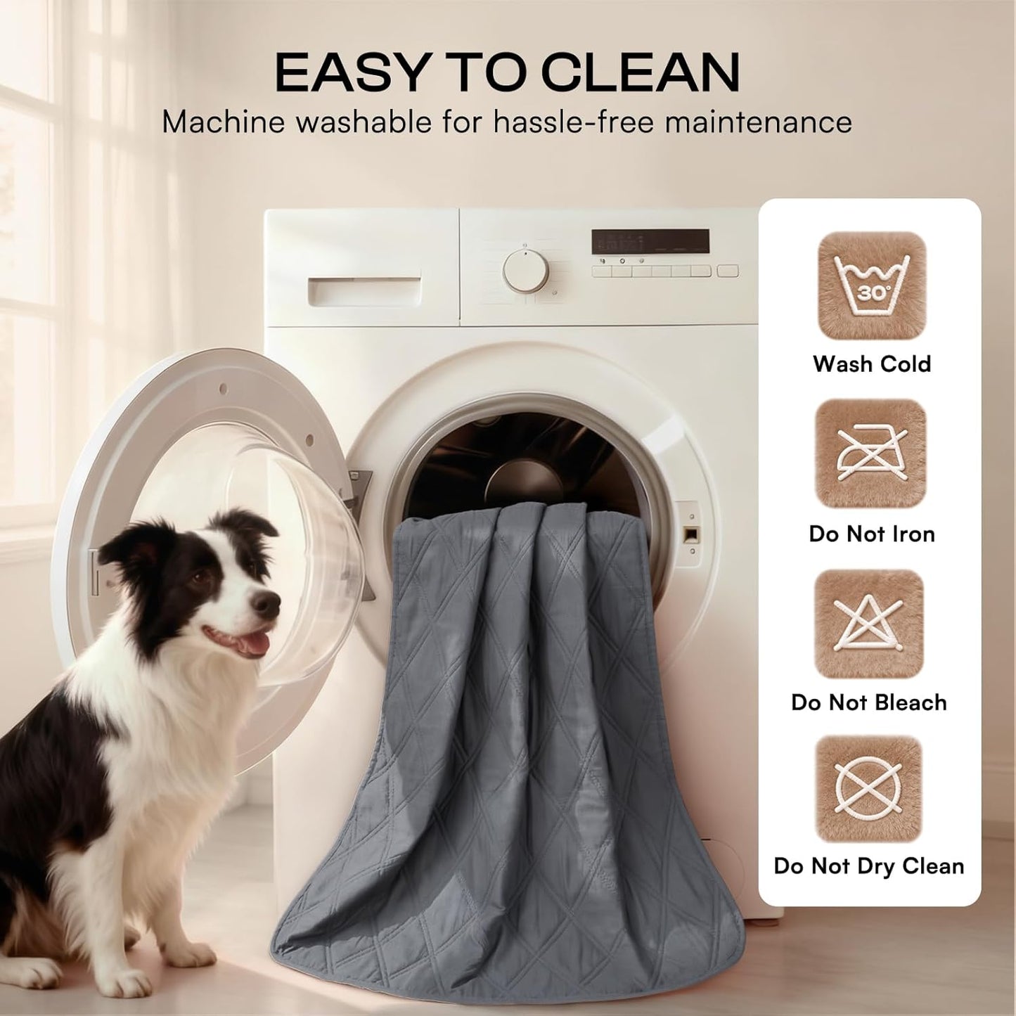 Luciphia 100% Waterproof Couch Cover Blanket for Dogs Anti-Slip Pet Couch Protector Sofa Mat Puppy Cat with Non-Slip Bottom, Grey, 30x70 Inch