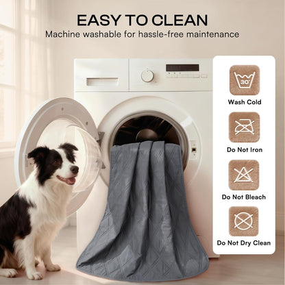 Luciphia 100% Waterproof Couch Cover Blanket for Dogs Anti-Slip Pet Couch Protector Sofa Mat Puppy Cat with Non-Slip Bottom, Grey, 30x70 Inch