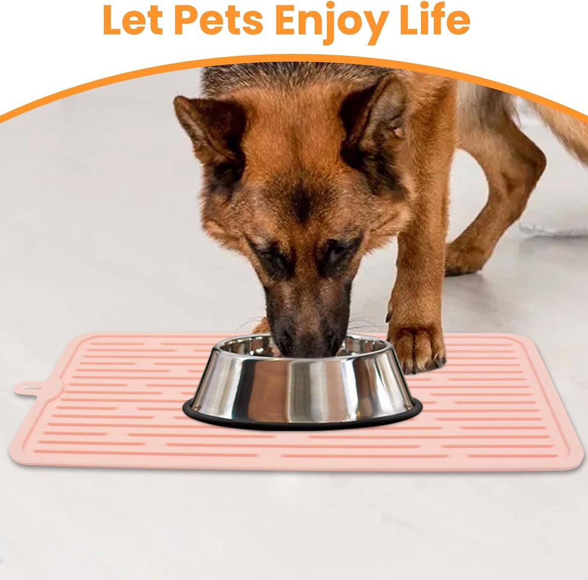 Pet Placemat for Dog and Cat, Mat for Prevent Food and Water Overflow, Suitable for Medium and Small Pet, Pink, Silicone