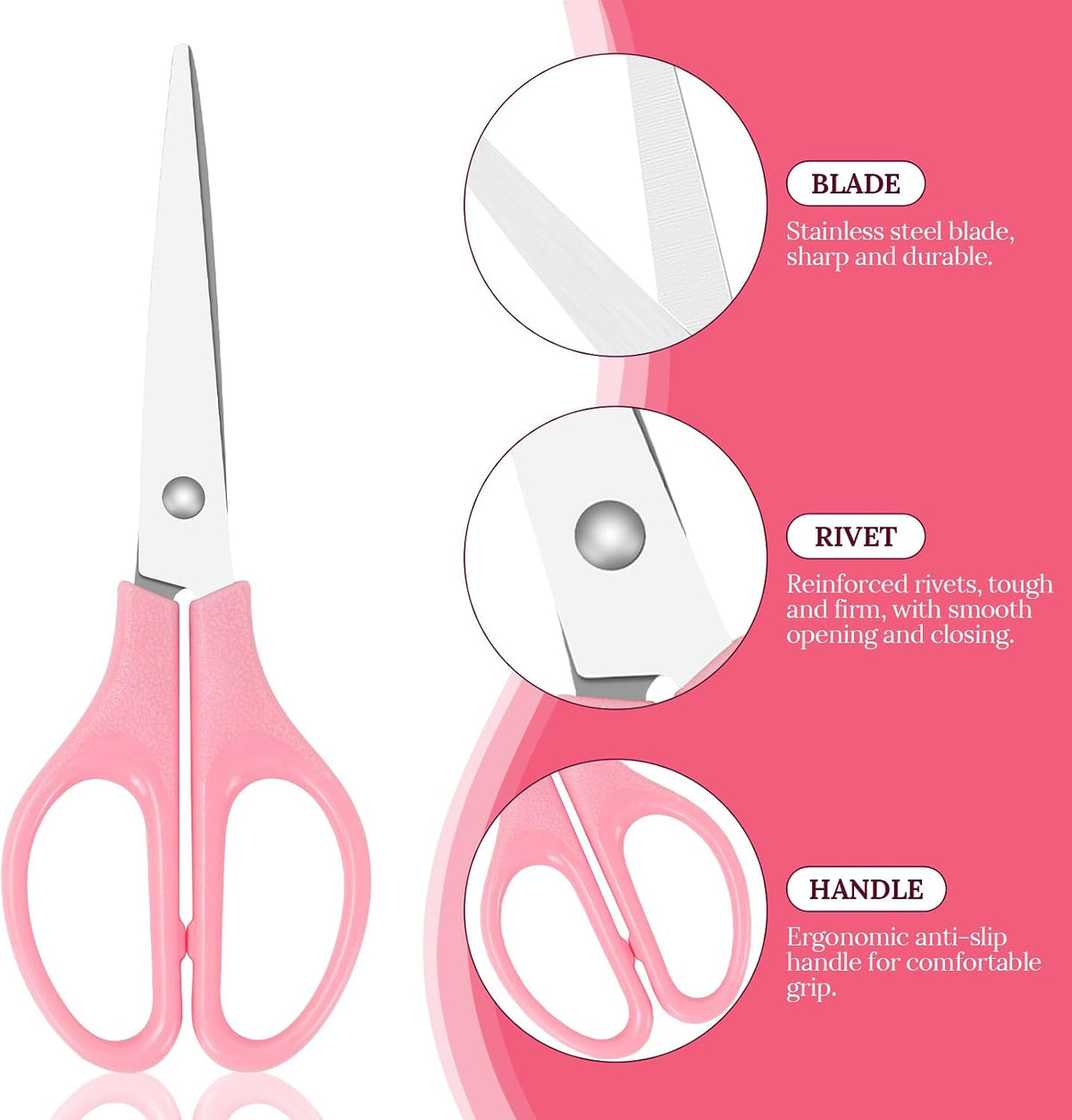 Pink Office Supplies Set with 6PCS Desk Organizer Kit