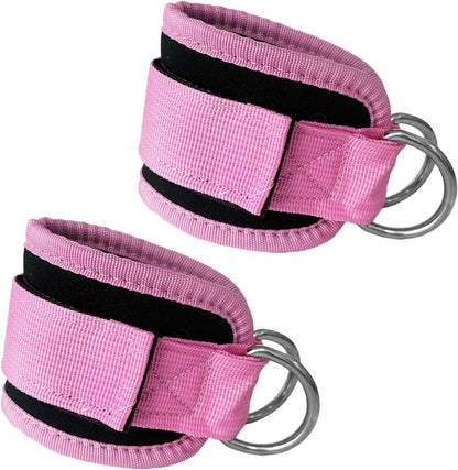 Lifting Straps with D Rings Wrist Cuff Cable Attachment Adjustable Wrist Cuffs Gym Wrist Straps for Cable Machines Strength Training Equipment