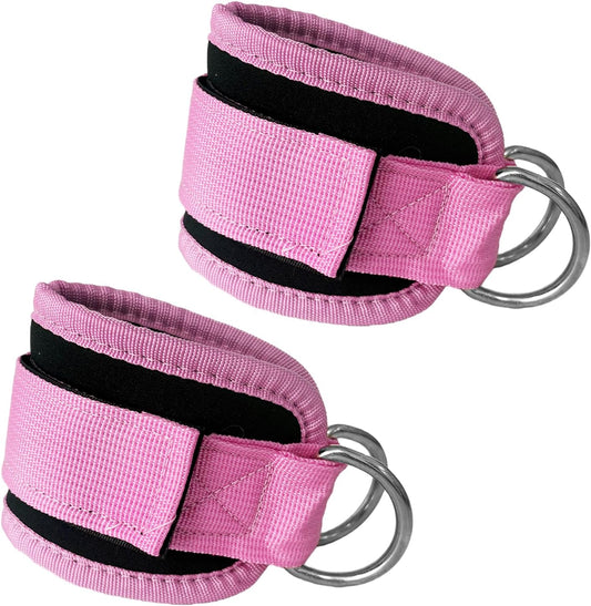 Lifting Straps with D Rings Wrist Cuff Cable Attachment Adjustable Wrist Cuffs Gym Wrist Straps for Cable Machines Strength Training Equipment