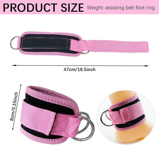 Lifting Straps with D Rings Wrist Cuff Cable Attachment Adjustable Wrist Cuffs Gym Wrist Straps for Cable Machines Strength Training Equipment