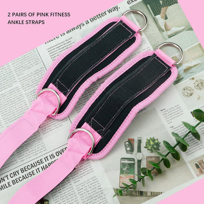 Lifting Straps with D Rings Wrist Cuff Cable Attachment Adjustable Wrist Cuffs Gym Wrist Straps for Cable Machines Strength Training Equipment