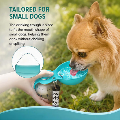 2Pcs Clawly Dog Water, 2 in 1 Portable Dog Water Bottle with Bowl, Foldable Pet Water Bottle for Small Dogs, Leak-Proof Travel Dog Water Bottle for Walking Hiking (Pink)