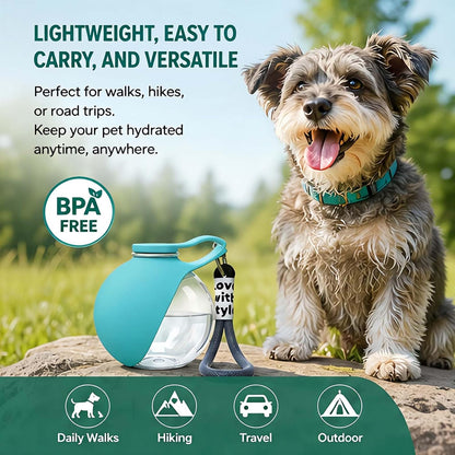 2Pcs Clawly Dog Water, 2 in 1 Portable Dog Water Bottle with Bowl, Foldable Pet Water Bottle for Small Dogs, Leak-Proof Travel Dog Water Bottle for Walking Hiking (Pink)
