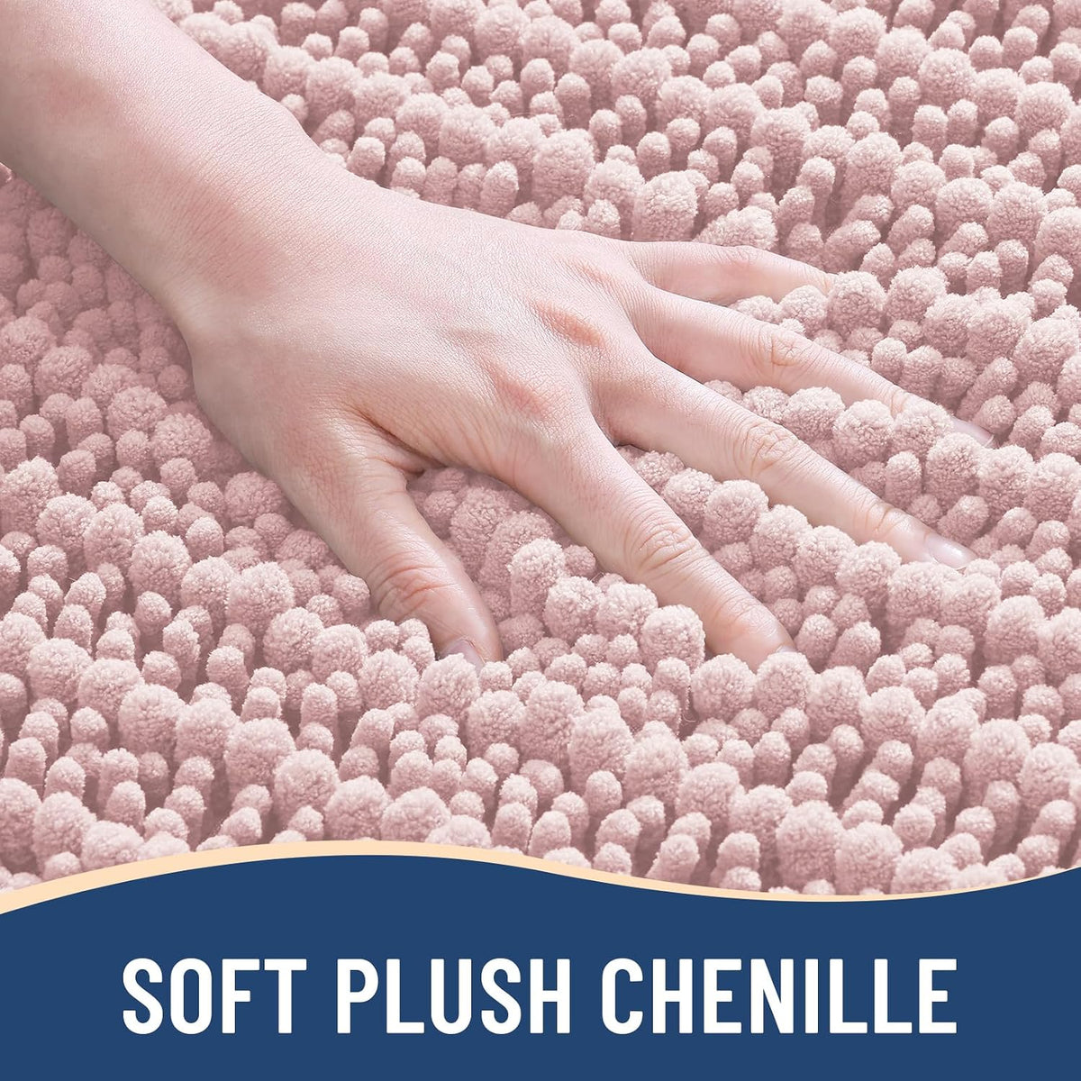 Bathroom Rugs Mat 30x17, Soft Absorbent Chenille Shaggy Bath Mat