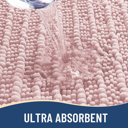 Bathroom Rugs Mat 30x17, Soft Absorbent Chenille Shaggy Bath Mat