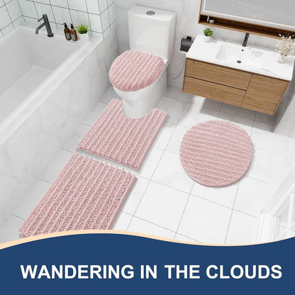 Bathroom Rugs Mat 30x17, Soft Absorbent Chenille Shaggy Bath Mat