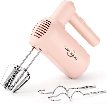 Hand Mixer 5-Speed Electric Handheld with Turbo Pink