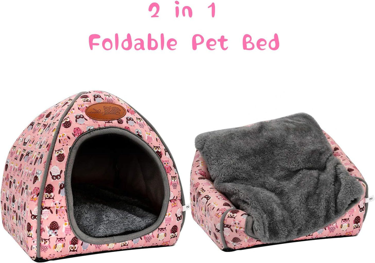 Guinea Pig Bed Hideout, Washable Hamster Cave for Small Animals