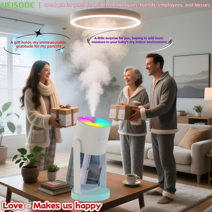 Bedroom LED Humidifier, SPA Essential Oil Diffuser, USB Car Aromatherapy Diffuser, with Auto-Shutoff, Rotatable Design, Quiet Operation, Easy Filling, and Eco-Friendly Cleaning