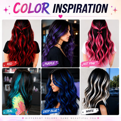 Pink Hair Extensions Clip in 10 Pieces Synthetic Hairpieces