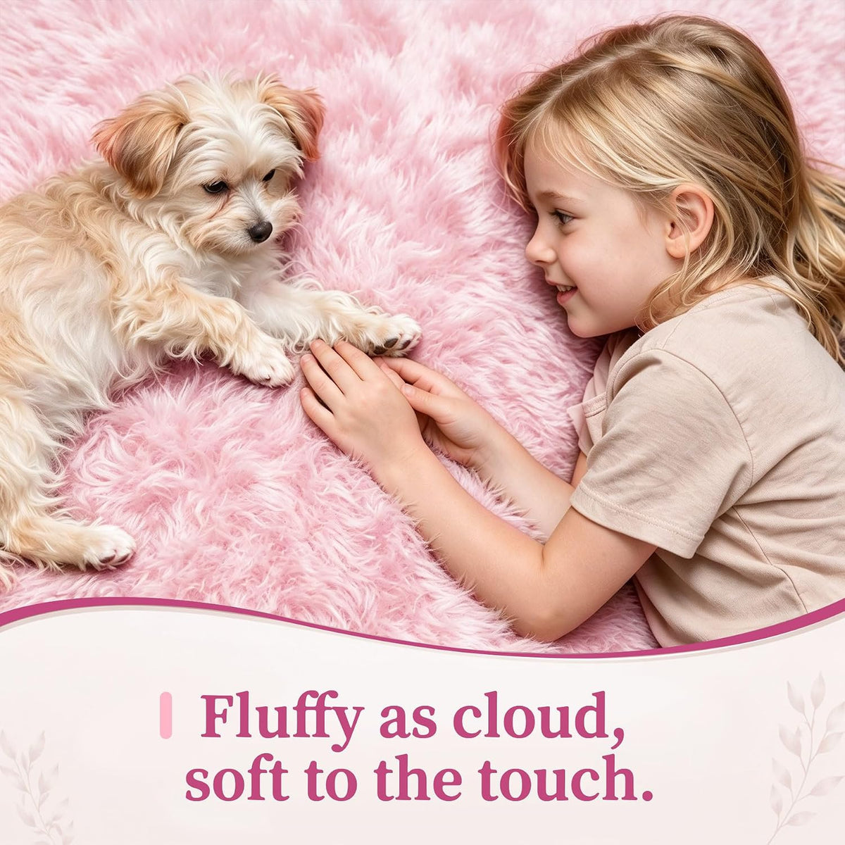 8x10 Area Rugs for Living Room: Soft Pink Fluffy Rug Shag Washable Rug Plush Fuzzy Indoor Carpet for Bedroom Nursery Playroom Girls Boys Kids Room (Pink, 8'x10')