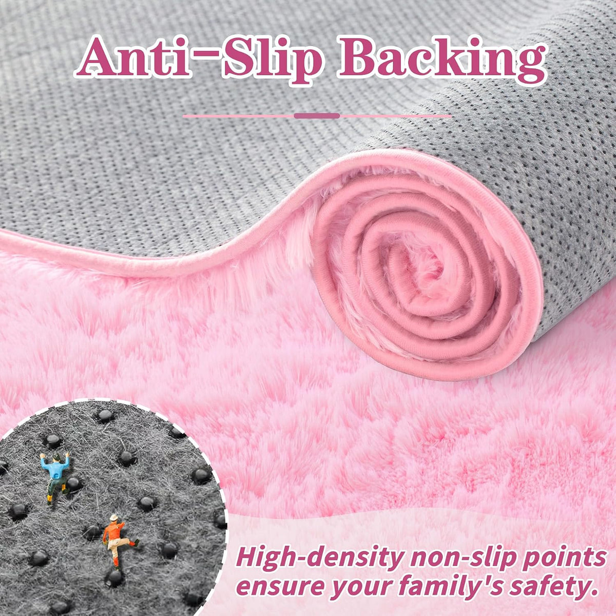 8x10 Area Rugs for Living Room: Soft Pink Fluffy Rug Shag Washable Rug Plush Fuzzy Indoor Carpet for Bedroom Nursery Playroom Girls Boys Kids Room (Pink, 8'x10')