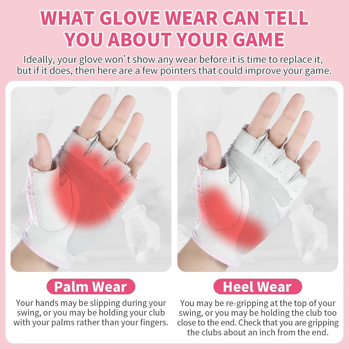 Seenelling Men's Fingerless Golf Glove 11 x 14 cm Half Finger Golf Glove Open-Finger Adjustable Breathable Hot Weather for Men