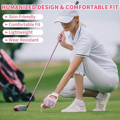 Seenelling Men's Fingerless Golf Glove 11 x 14 cm Half Finger Golf Glove Open-Finger Adjustable Breathable Hot Weather for Men