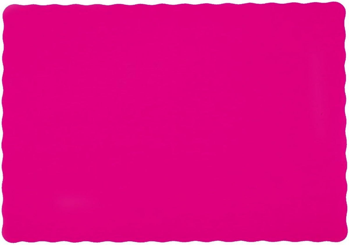 50 Hot Pink Paper Placemats Scalloped Edge 10x14